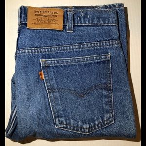 Vtg. Levi 517 Orange Tab Jeans Sz 34